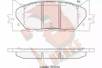 R BRAKE rb1764 -  Комплект тормозных колодок, дисковый тормоз